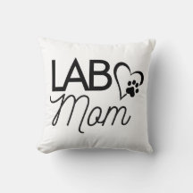 “Lab Mom” Square Throw Pillow