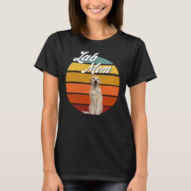 Lab Mom Yellow Labrador Retriever Retro Trendy Cut T-Shirt (Front)