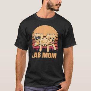 Lab Mom Yellow Labrador Retriever Vintage Dog Retr T-Shirt