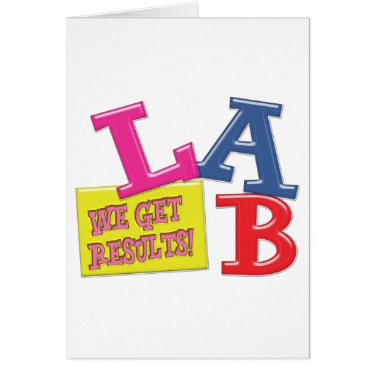 LAB MOTTO LABORATORY WE GET RESULTS! CARDS (Front)