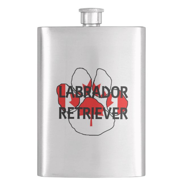 lab name Canadian-Flag paw Flask (Front)