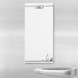 Lab Notes Whimsical Custom Black and White Magnetic Notepad