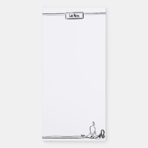 Lab Notes Whimsical Custom Black and White Magnetic Notepad