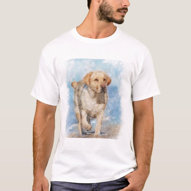 Lab on the beach watercolor T-Shirt (Front)