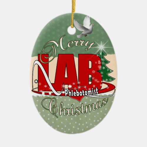 LAB PHLEBOTOMIST CHRISTMAS CERAMIC ORNAMENT