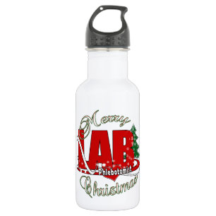 LAB PHLEBOTOMIST CHRISTMAS WATER BOTTLE