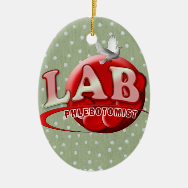 LAB PHLEBOTOMIST RBC LOGO CERAMIC ORNAMENT (Front)