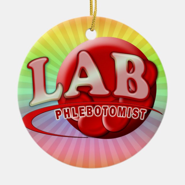 LAB PHLEBOTOMIST RBC LOGO CERAMIC ORNAMENT (Front)