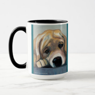Lab Pup In Trouble | Two-Tone Mug, 15 oz Mug