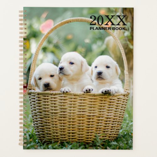 Lab Puppies Undated Monthly Planner Book