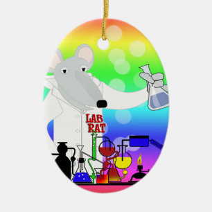 LAB RAT CHEMISTRY CERAMIC ORNAMENT