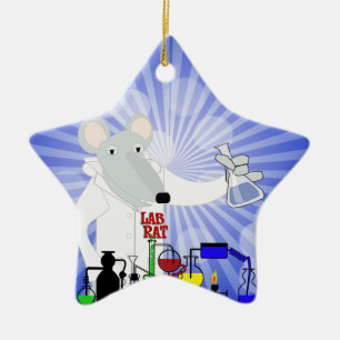 LAB RAT CHEMISTRY CERAMIC ORNAMENT