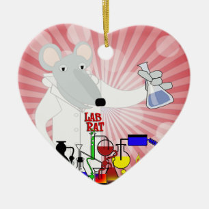 LAB RAT CHEMISTRY CERAMIC ORNAMENT