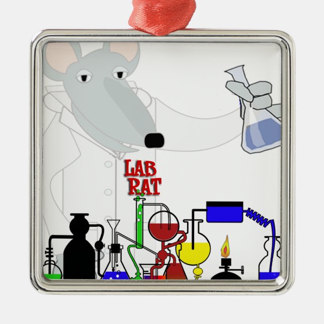 LAB RAT CHEMISTRY METAL ORNAMENT (Front)