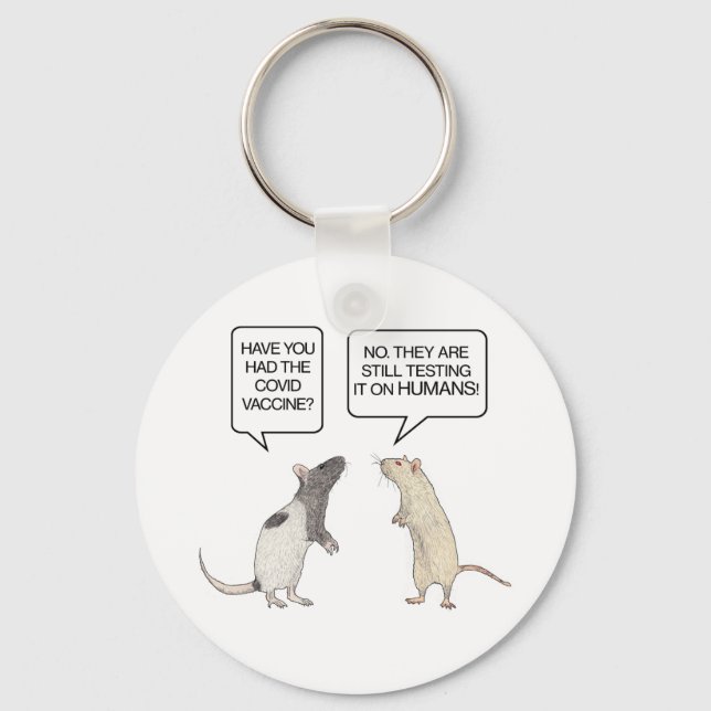 Lab Rat Covid Vaccine Funny Keychain (Front)