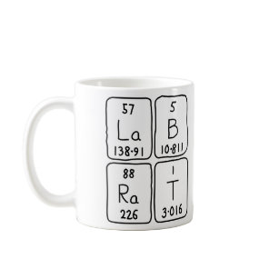 Lab Rat periodic table name mug