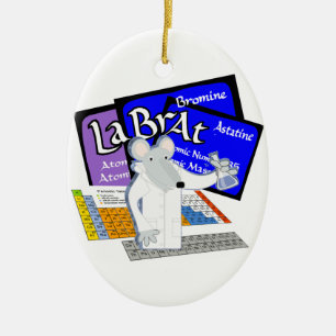 LAB RAT SCIENTIST LABORATORY PERIODIC TABLE CERAMIC ORNAMENT