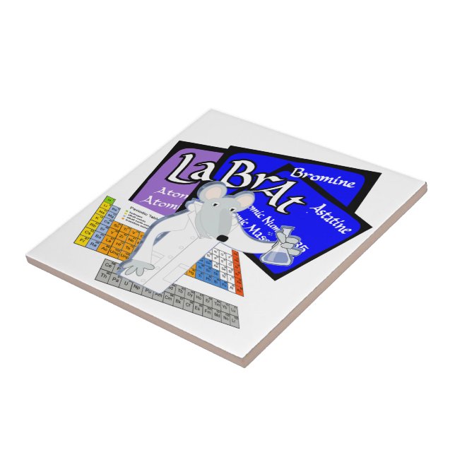 LAB RAT SCIENTIST LABORATORY PERIODIC TABLE CERAMIC TILE (Side)