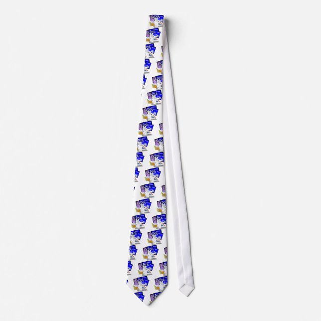 LAB RAT SCIENTIST LABORATORY PERIODIC TABLE NECK TIE (Front)