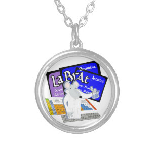 LAB RAT SCIENTIST LABORATORY PERIODIC TABLE SILVER PLATED NECKLACE