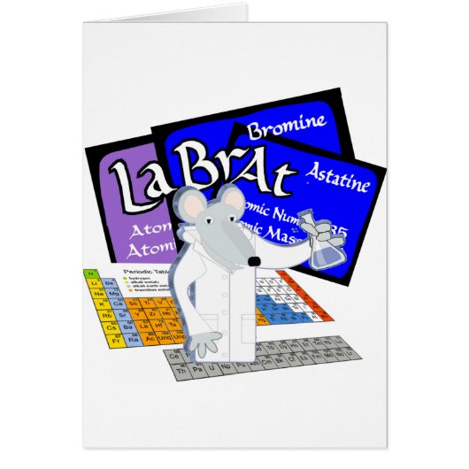 Lab Rat Spelled with Elements from Periodic Table Cards (Front)