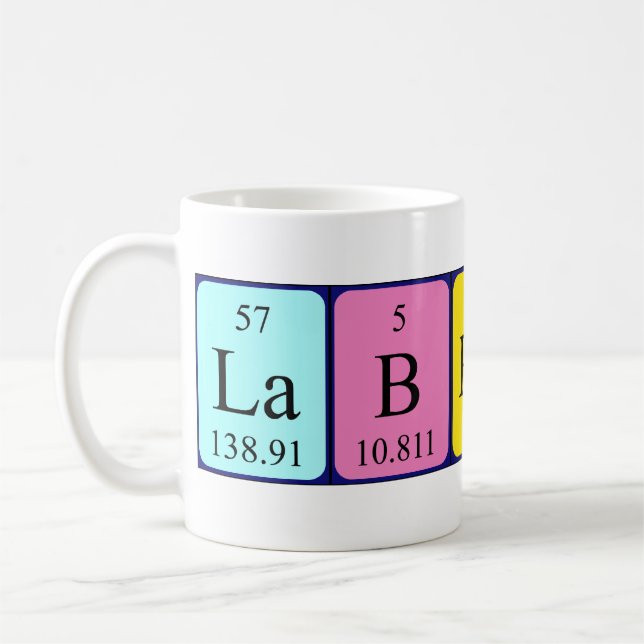 Lab Rats periodic table name mug (Left)