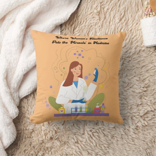 Lab Research and Medical Science for Women Throw Pillow