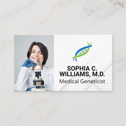 Lab Researcher  Microscope  Gene Logo Business Card