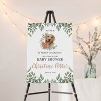 Lab Retriever Dog Puppy Baby Shower Welcome Sign