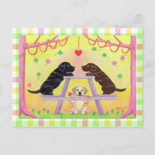 Lab Romance Valentine Holiday Postcard