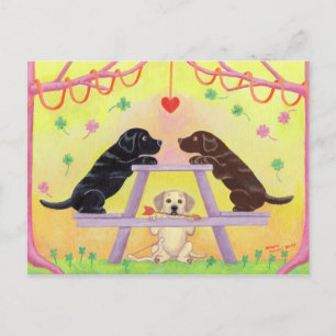 Lab Romance Valentine Holiday Postcard