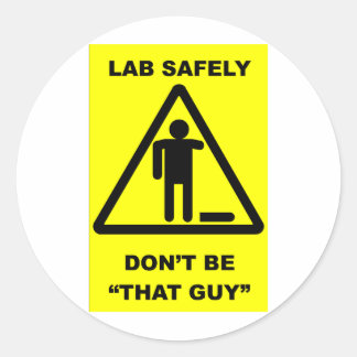 Lab Safety 1 Classic Round Sticker