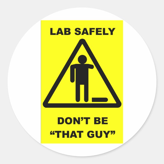 Lab Safety 1 Classic Round Sticker (Front)