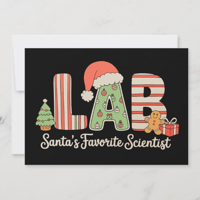 Lab Santas Favorite Scientist Christmas Laboratory Holiday Card (Front)