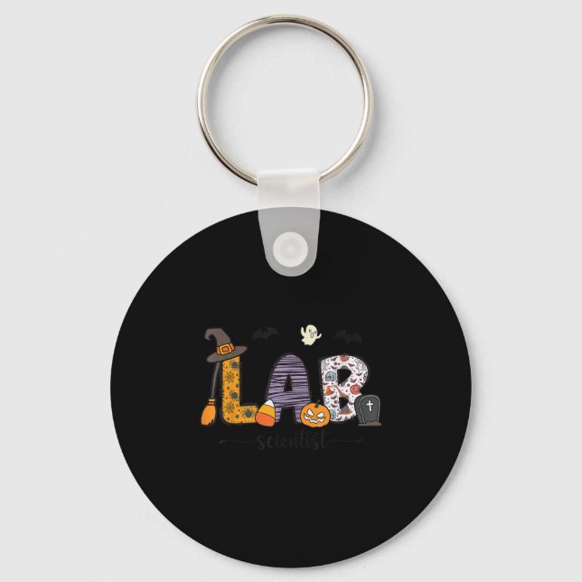 Lab Scientist Medical Lab Science Halloween Labora Keychain (Front)