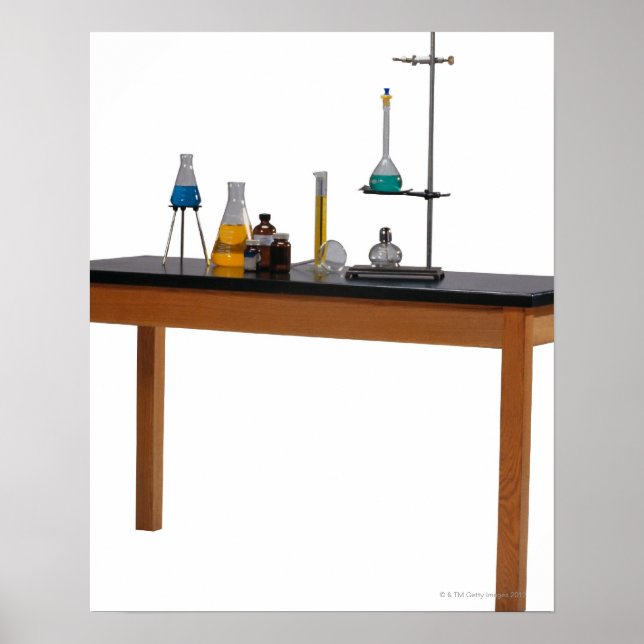 Lab table with chemicals poster (Front)