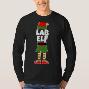Lab Tech Elf Christmas Laboratory Tech Phlebotomis T-Shirt