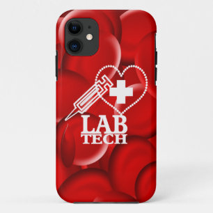 LAB TECH HEART SYRINGE LOGO iPhone 11 CASE