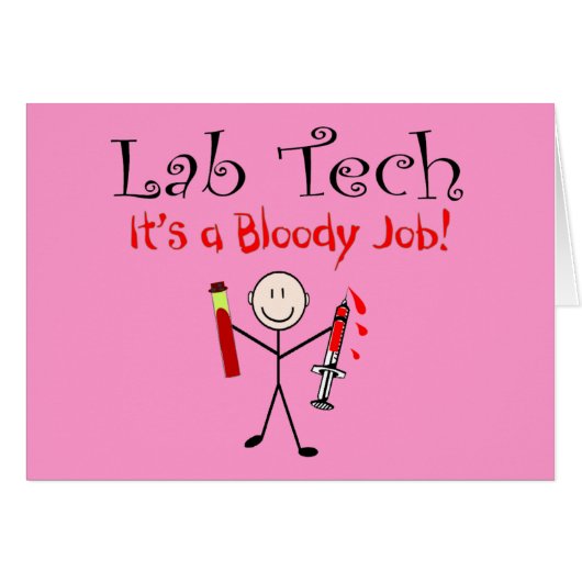 Lab Tech "It's a Bloody Job" Cards (Front Horizontal)