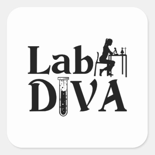 Lab Tech Lab Diva Chemist Laboratory Technician Square Sticker