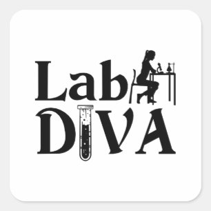 Lab Tech Lab Diva Chemist Laboratory Technician Square Sticker