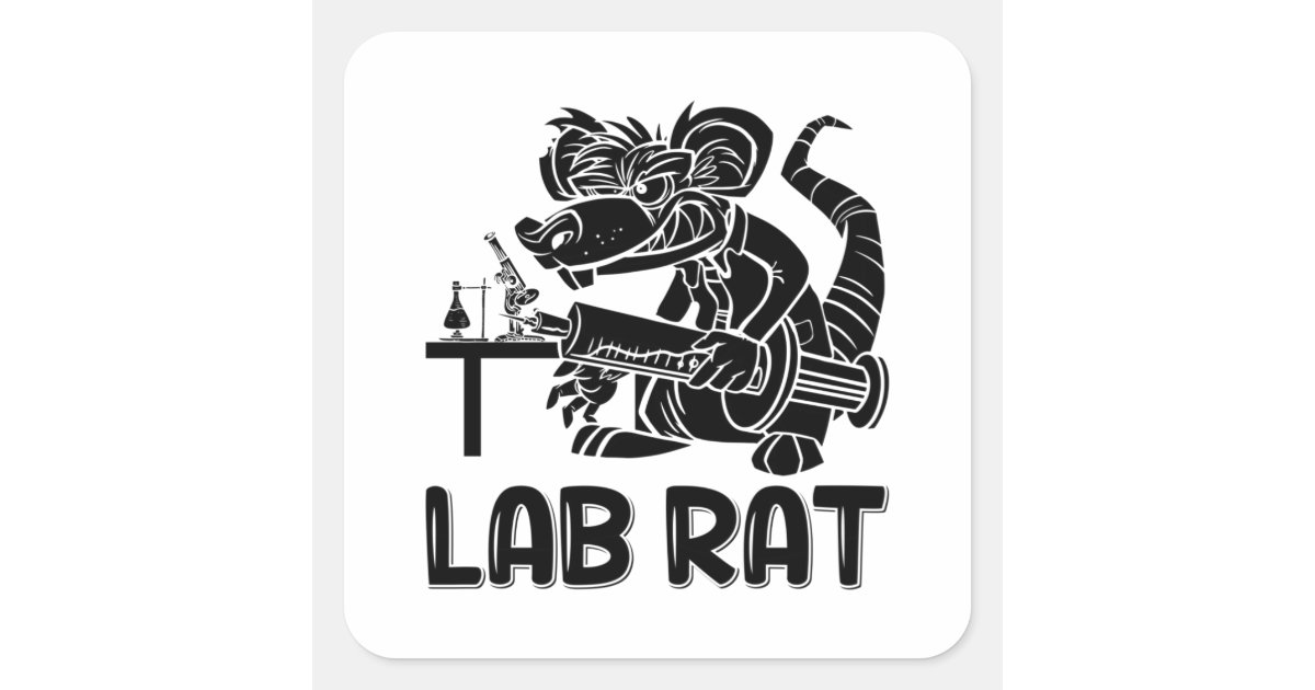 Lab Tech Lab Rat Chemist Laboratory Technician Square Sticker | Zazzle