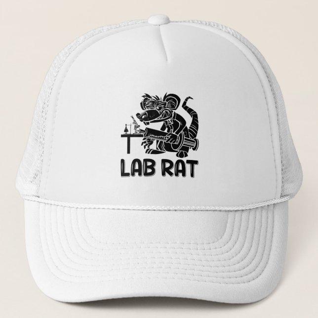 Lab Tech Lab Rat Chemist Laboratory Technician Trucker Hat (Front)