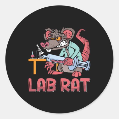 Lab Tech Lab Rat Laboratory Chemist Technician Classic Round Sticker