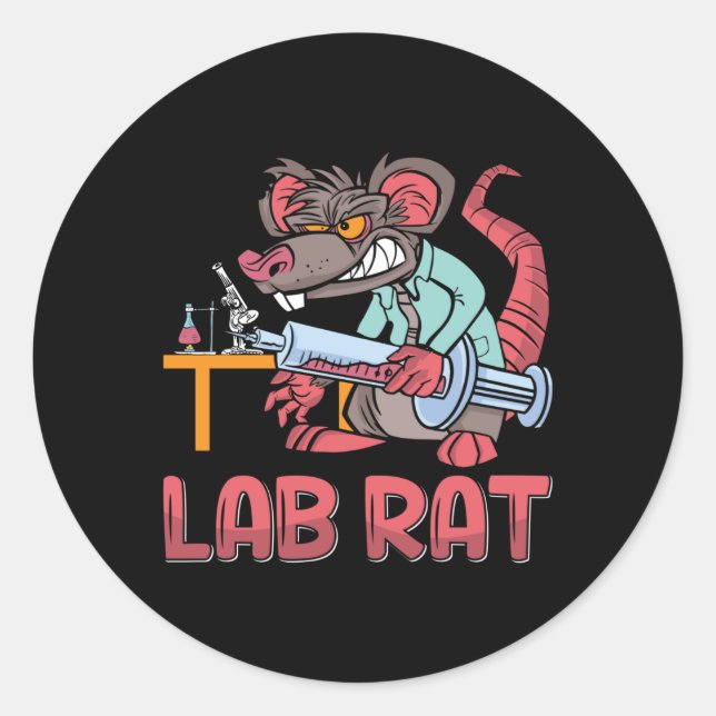 Lab Tech Lab Rat Laboratory Chemist Technician Classic Round Sticker (Front)