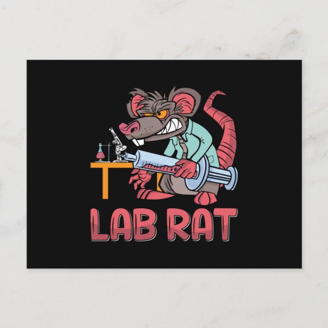 Lab Tech Lab Rat Laboratory Chemist Technician Postcard (Front)