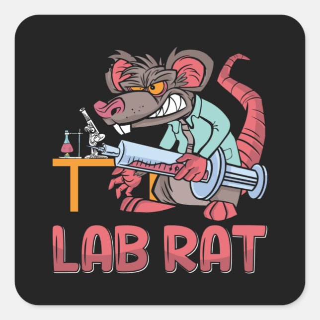Lab Tech Lab Rat Laboratory Chemist Technician Square Sticker (Front)