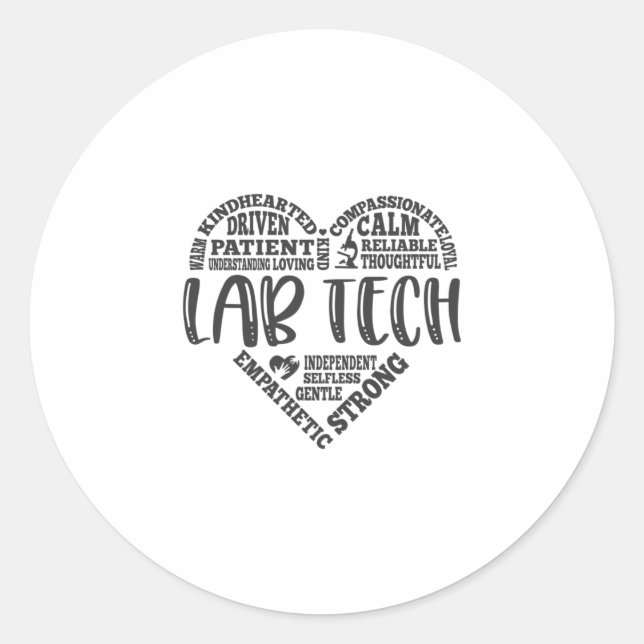 Lab tech, Lab technician, Phlebotomist Classic Round Sticker (Front)