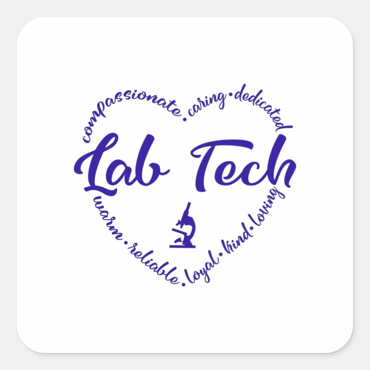 Lab tech, Lab technician, Phlebotomist Square Sticker Zazzle