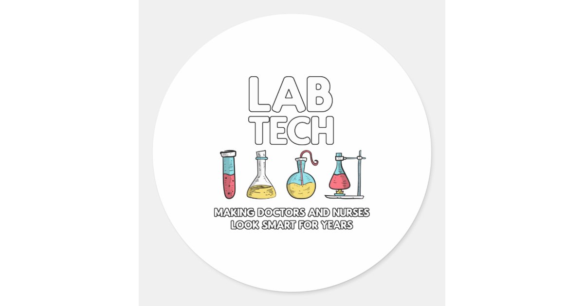 Lab Tech Laboratory Classic Round Sticker | Zazzle